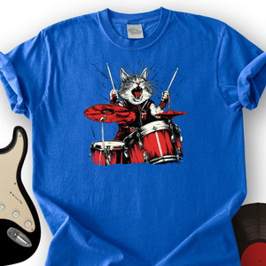 Cat Playing Drums T-Shirt