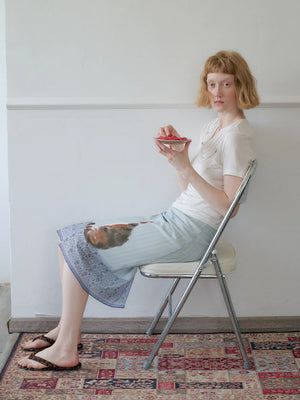 Cat Print Midi Skirt