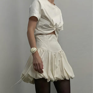 Corset Waist Bubble Mini Skirt