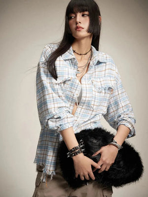 Distressed Plaid Shirt