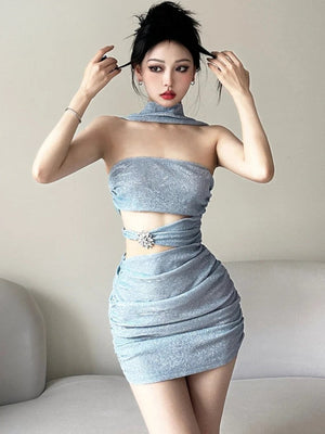 Mermaidcore Glitter Mini Dress