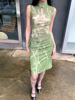 Orchid Top & Midi Skirt Two Piece Set