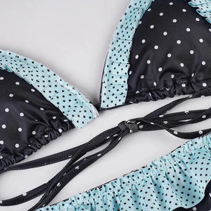 Polka Dot Ruffled Bikini Set