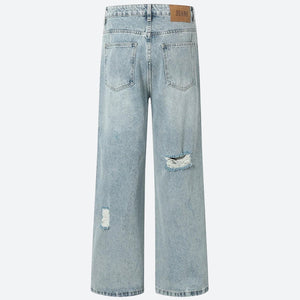Snap Button Cut Out Jeans