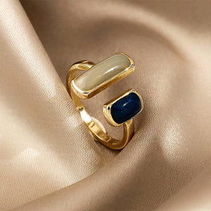 Double Stone Aesthetic Ring