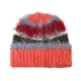 90s Fuzzy Striped Knit Beanie