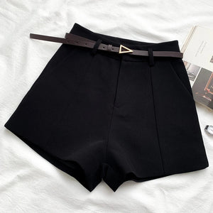 Belted High Waisted Shorts