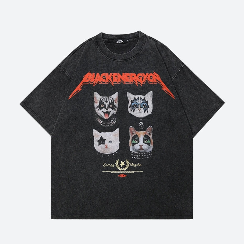 Black Energy Cat Band Tee