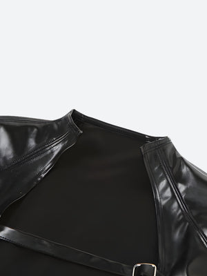 Cyberpunk Faux Leather Crop Jacket