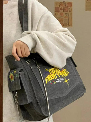 Embroidered Shoulder Bag