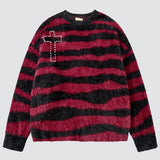 Fuzzy Cross Sweater