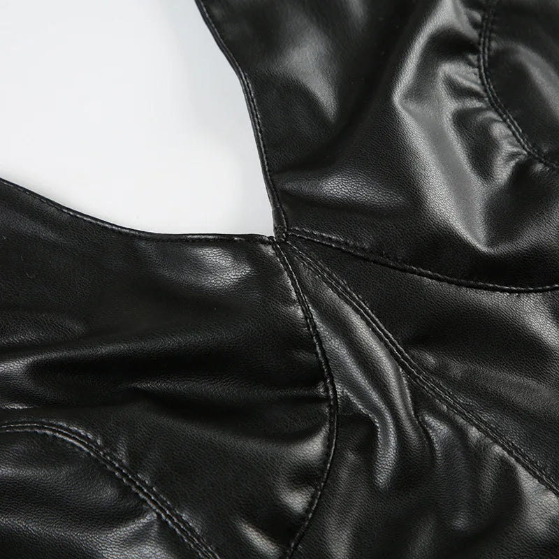 Goth Faux Leather Crop Top