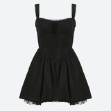 Lace Ruffled Corset Mini Dress