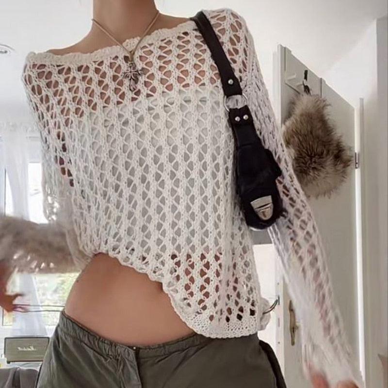 Long Sleeve Fishnet Top
