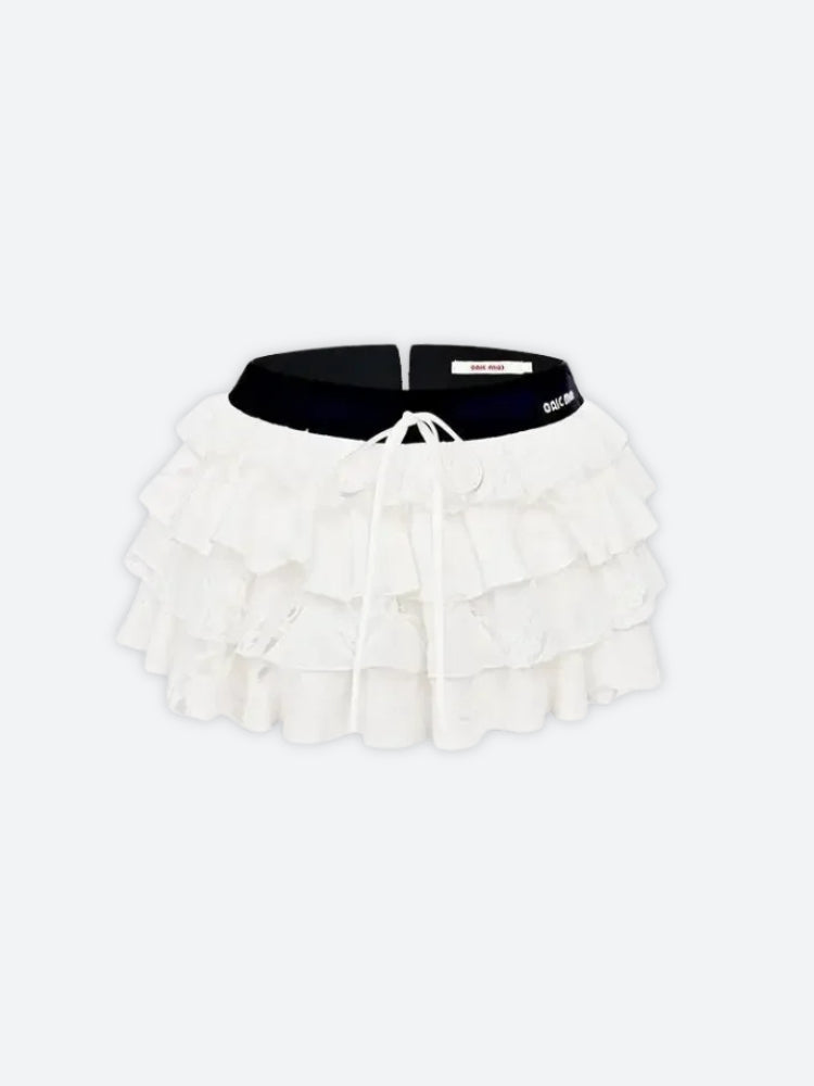 Low Rise Layered Mini Skirt