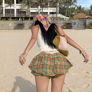 Plaid Mini Skort