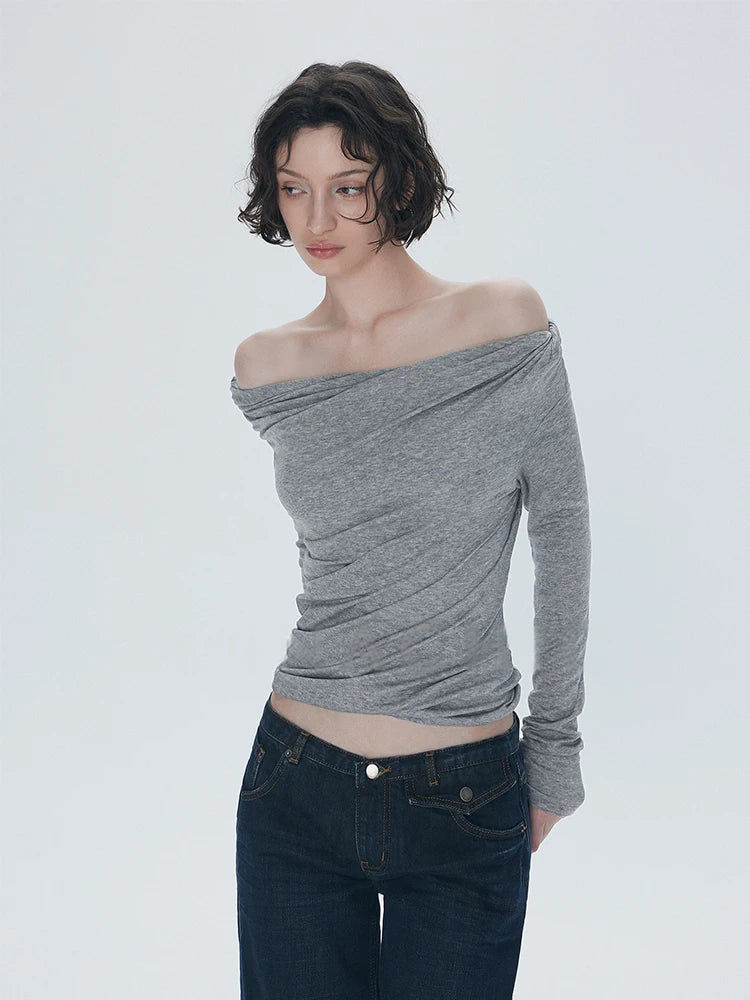 Ruched One-Shoulder Top