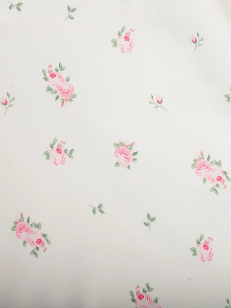 Soft Girl Floral Satin Midi Skirt