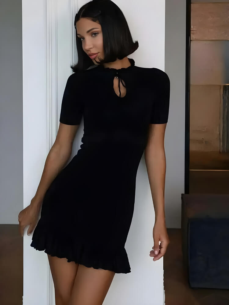 Soft Girl Ribbed Mini Dress