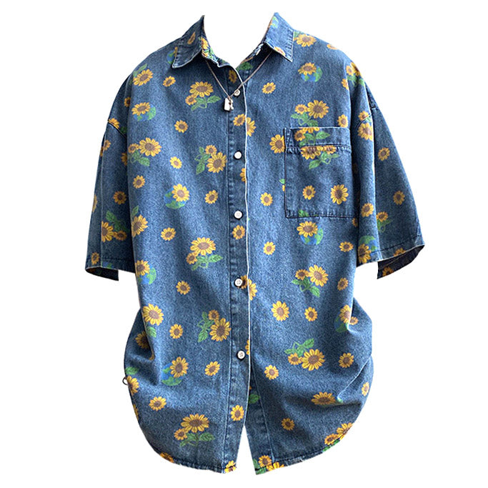 Sunflowers Denim Shirt