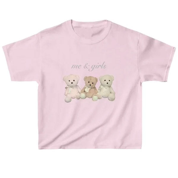 Y2K Bears Print Crop Top