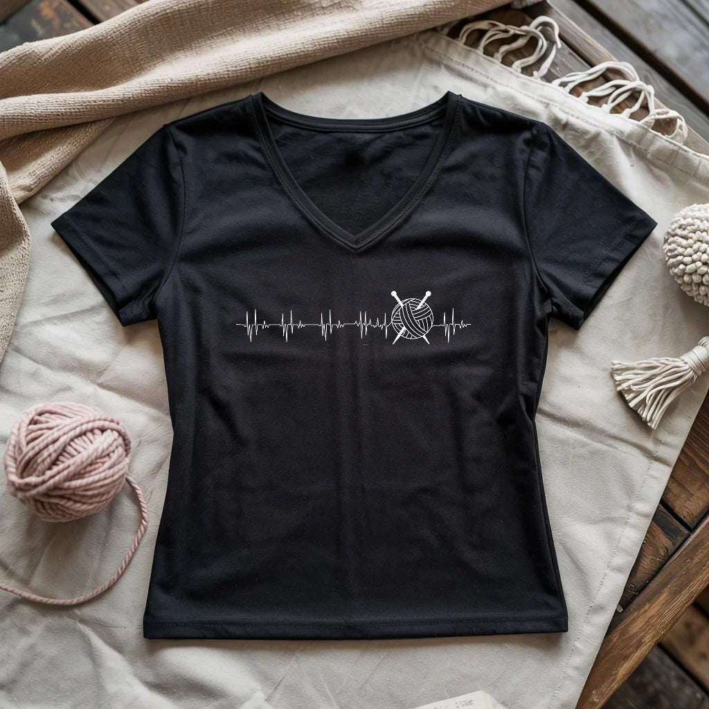 Knit Heartbeat Lady V-neck