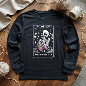 Skeleton Crocheter Tarot Long Sleeve T-shirt
