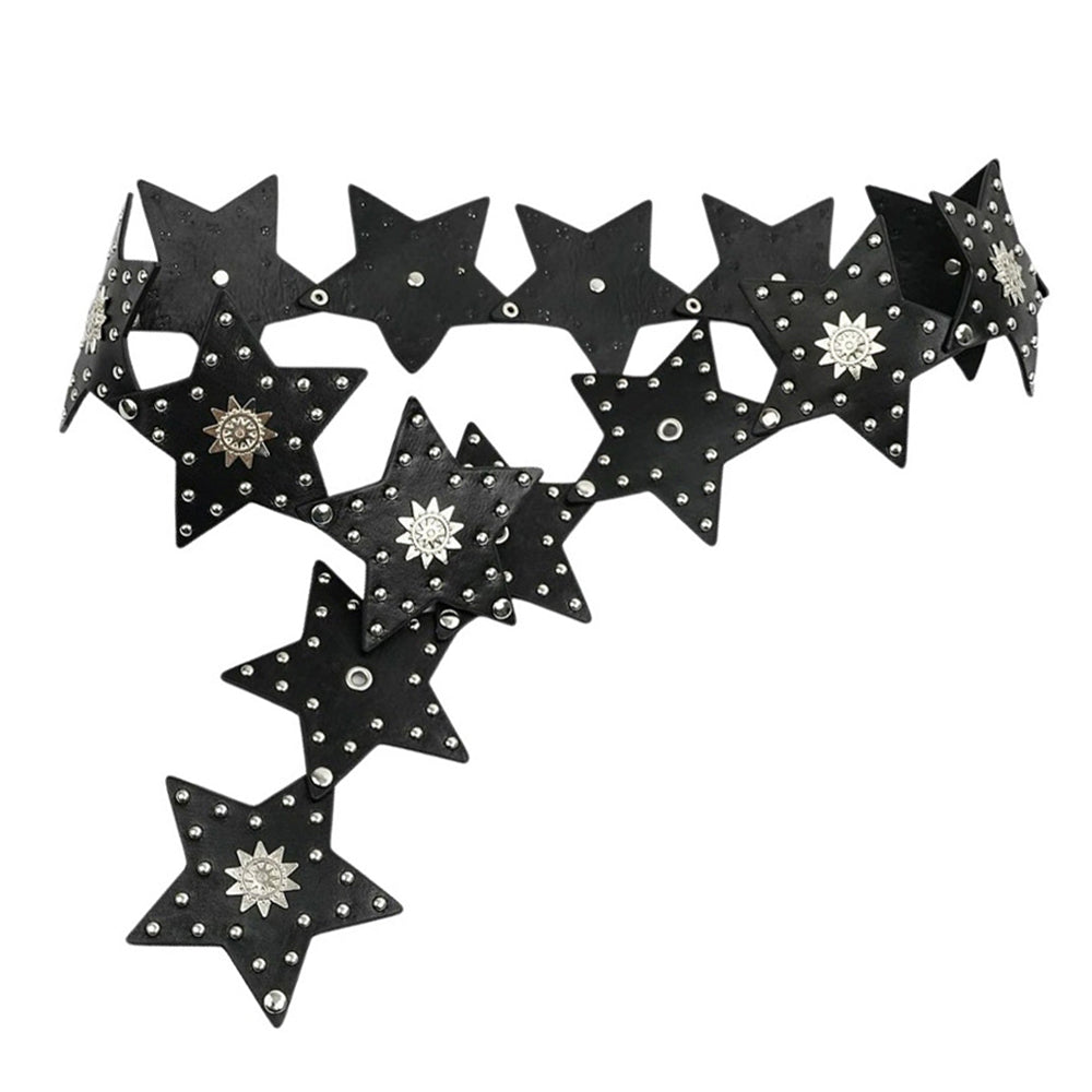 Black Star Studded Boho Belt