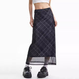 Less Conversation Plaid Maxi Skirt