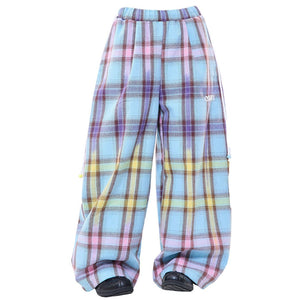 Bubblegum Plaid Wide Leg Pants