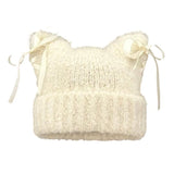 Cat Ear Beanie with Bows