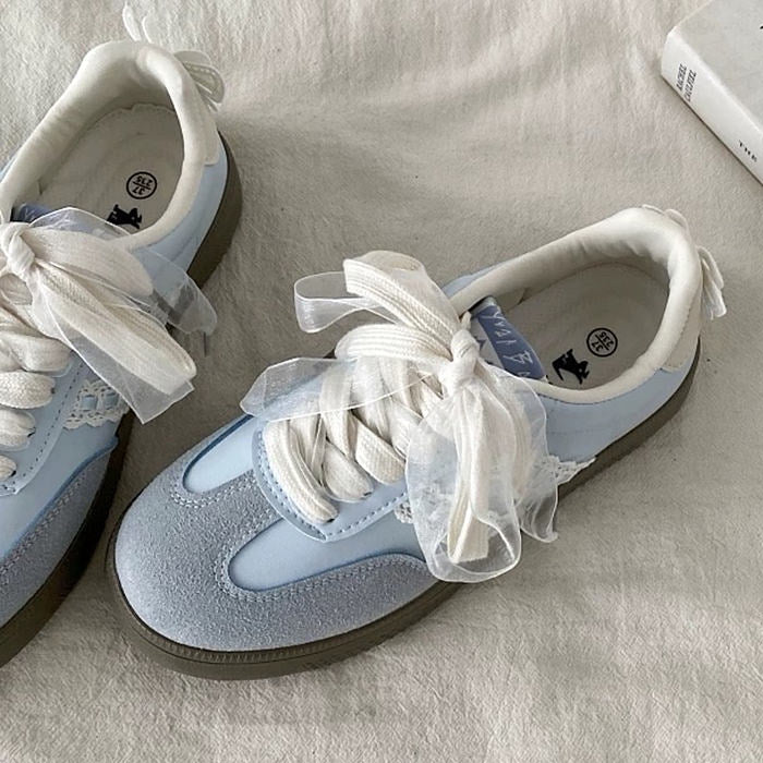 Coquette Aesthetic Lace Sneakers