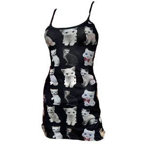 Cute Cats Print Y2K Mini Dress