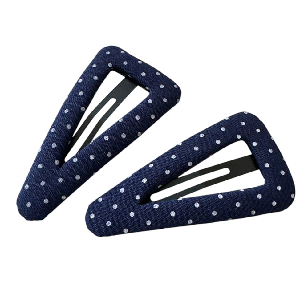 Denim Polka Dot Hair Clips