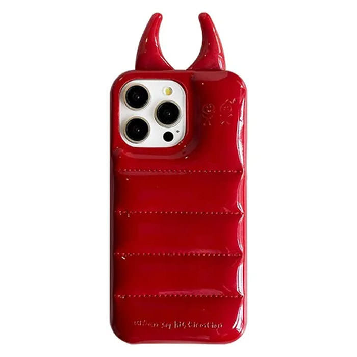 Devil Horns Puffer iPhone Case