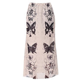 Fairy Grunge Butterfly Maxi Skirt