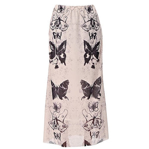 Fairy Grunge Butterfly Maxi Skirt