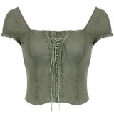 Fairycore Aesthetic Lace Up Top