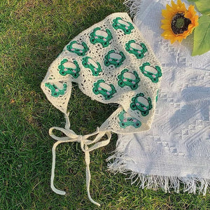 Frog Crochet Triangle Bandana