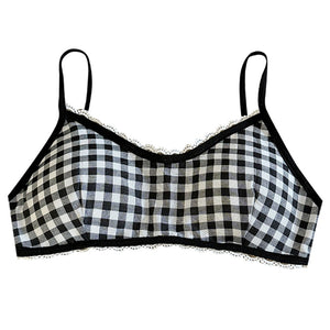 Gingham Picnic Ruffle Bra Top