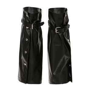 Grunge Leather Leg Warmers