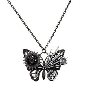 Grunge Mechanical Butterfly Necklace