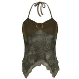 Indie Aesthetic Lace Halter Top