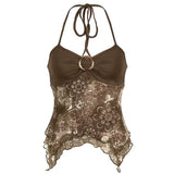Indie Aesthetic Lace Halter Top