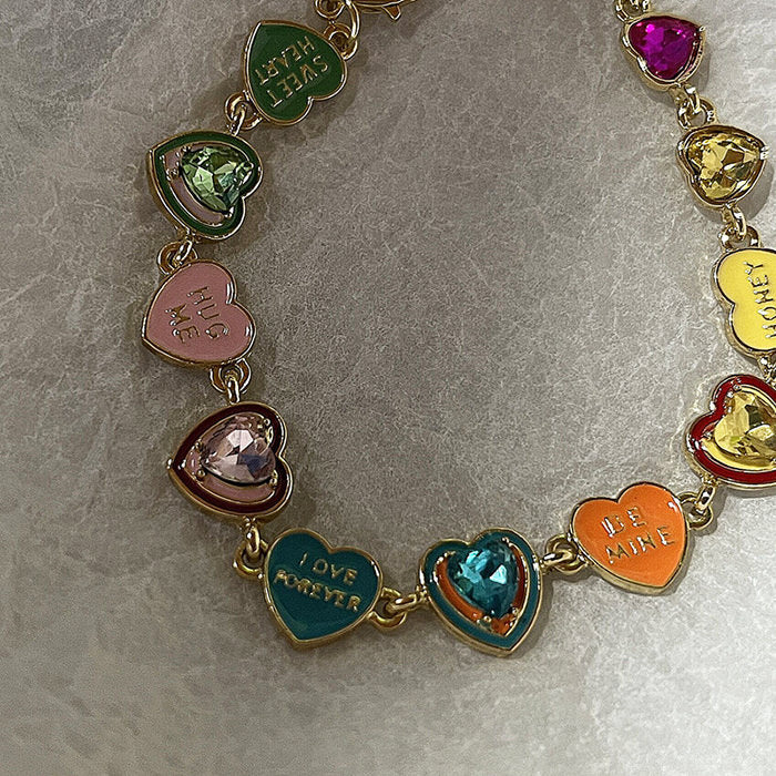 Kidcore Colorful Hearts Bracelet