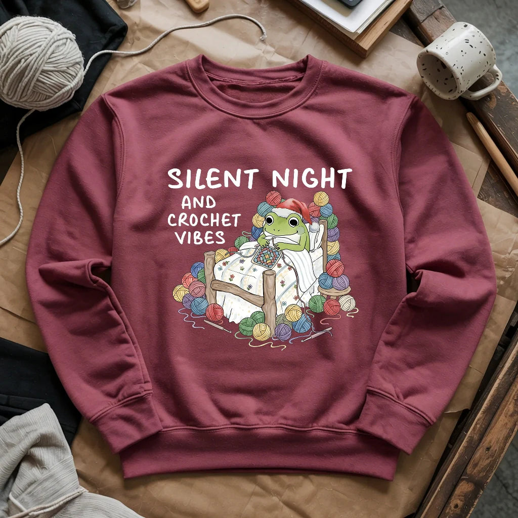 Silent Night and Crochet Vibes Sweatshirt