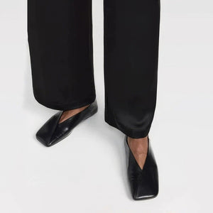Minimalist Square-Toe Black Flats