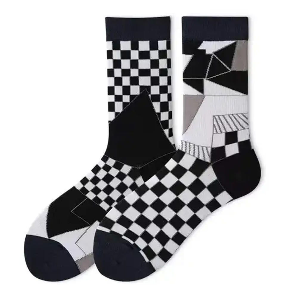 Monochrome Geometric Pattern Socks