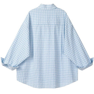 Rue des Fleurs Pastel Plaid Loose Shirt