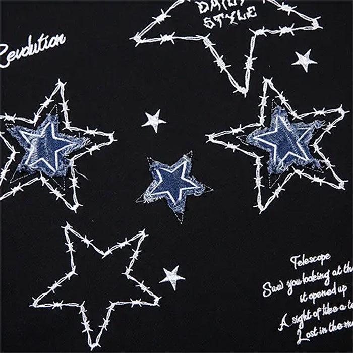 Preppy Star Patch Sweatshirt